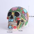 thumbnail image 4 of 1Ps artesanía de resina estatua de calavera y escultura estatua de jardín escultura joyería de calavera creatividad colorida estatua de escultura artística DIY Rojo Verde MX-0130969FYD, 4 of 4
