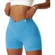 thumbnail image 3 of Vertvie Pantalones cortos de gimnasio para mujer, pantalones cortos de yoga con realce elásticos cruzados en V, mallas atléticas de cintura alta, 3 of 4
