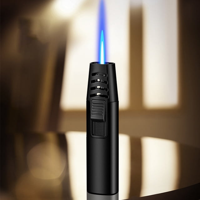 My Orders My Orders Windproof Straight Torch Blue Flame Lighter Butane Torch Turbine Torcher Inflatable Gas Windproof Lighter Refillable Butane Lighter for Outdoor Bbq Baking
