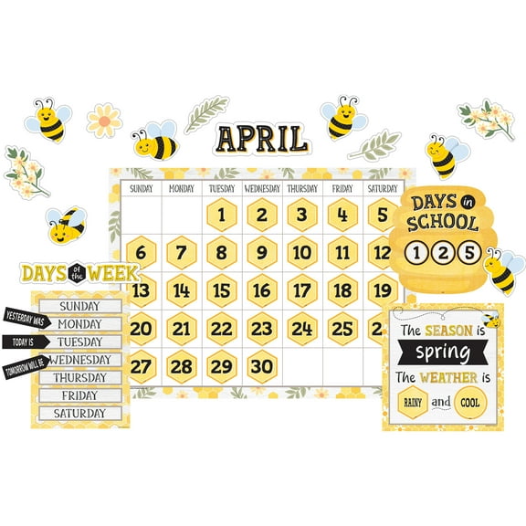 Teacher Created Resources Buzzing Bees Calendar Bulletin Board Set, 131 Pieces