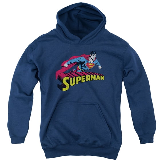 Superman - Flying Over - Youth Hooded Sweatshirt - Small