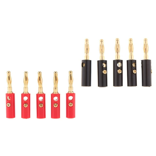 Tipo Banana De , Conectores De Adaptador De Cable De Conectores De Tipo Tornillo, Sin Soldadura Y Fáciles De SM SunniMix Conector de audio de conector banana