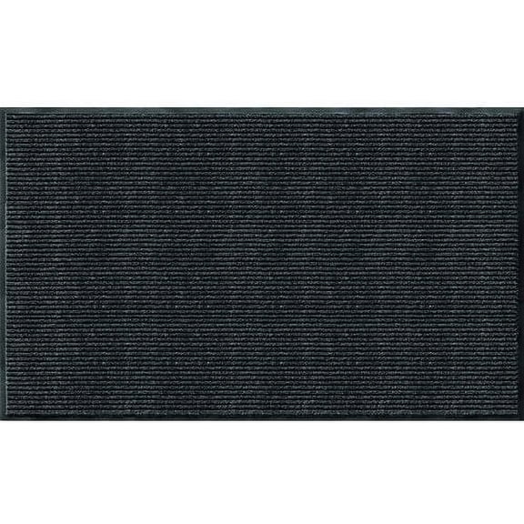Apache Mills Utility Door Mat Ribbed - Rubber Backed, Non Slip, 3' x 5', Pepper