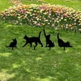 thumbnail image 3 of 4 Pack Cute Metal Animal Cat Silhouette Garden Statues Decorative Garden Stakes for Yard Decor Lawn Outdoor Fence Decorations Gifts for Cat Lovers, 3 of 5