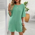 thumbnail image 7 of KyCheLot Summer Outfits for Women Rompers Knit Ribbed Short Sleeve Crewneck Tee Romper with Pockets, 7 of 7