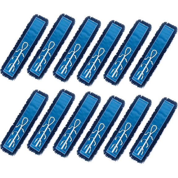 MATTHEW CLEANING 36'' Industrial Strength Cotton Dust Mop Refill Washable Replacement Heads For Residential & Commercial Use Fit Standard Dust Mop Frames, Hardwood, Laminate, Concrete Floors 12 Pack