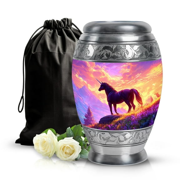 SABURIAL Unicorn Urn - Adult Cremation Urns For Human Ashes - Funeral Urn For Female Ash - Large Memorial Urns For Mom & Dad Ash - 10 Inch
