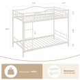 thumbnail image 3 of EDTara Twin Over Twin Bunk Bed with Ladder & Full Safety Guardrail, Heavy-Duty Metal Frame, 400 lb Capacity, Noise-Free, No Box Spring Needed, Easy Assembly, 3 of 7