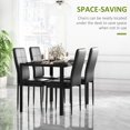 thumbnail image 3 of Black 5-Piece Rectangular Glass Dining Table Set with PU Leather Chairs - Compact Kitchen Table for Small Spaces, 47.2" x 27.6", 3 of 7