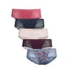 Jessica Simpson Women's Microfiber with Lace Bikini Panties, 5-Pack