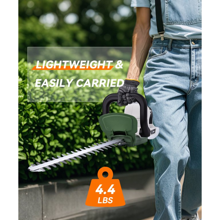 YAHHU 20 Inch Cordless Electric Hedge Trimmer，21V Electric Bush