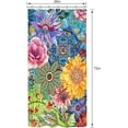 thumbnail image 2 of Small Stall Mandala Boho Floral Shower Curtain Half 36Wx72H Inch Unique Colorful Bohemian Fancy Beautiful Retro Paisley Watercolor Flower Single Narrow Polyester Waterproof Bathroom Decor, 2 of 6