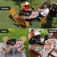 thumbnail image 4 of Black Snowman Christmas Round Tablecloth for 45-54 Inch Tables,Fitted Table Cover with Elastic Edge,Winter Snowflake Xmas Gifts Waterproof Outdoor Table Cloth Protector for Patio Garden Dinner Picnic, 4 of 9
