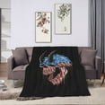 thumbnail image 6 of DouZhe Ultra-Soft Micro Fleece Lightweight Flannel Bed Blanket, Punk Rock American Flag Skull Print Cozy Warm Throw Blankets, 80"x60", 6 of 7