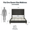 thumbnail image 2 of Queen Bed Frame Upholstered Bed with Tall Headboard, Velvet Platform Bed Queen Size, No Box Spring Needed, Easy Assembly, Dark Gray, 2 of 7