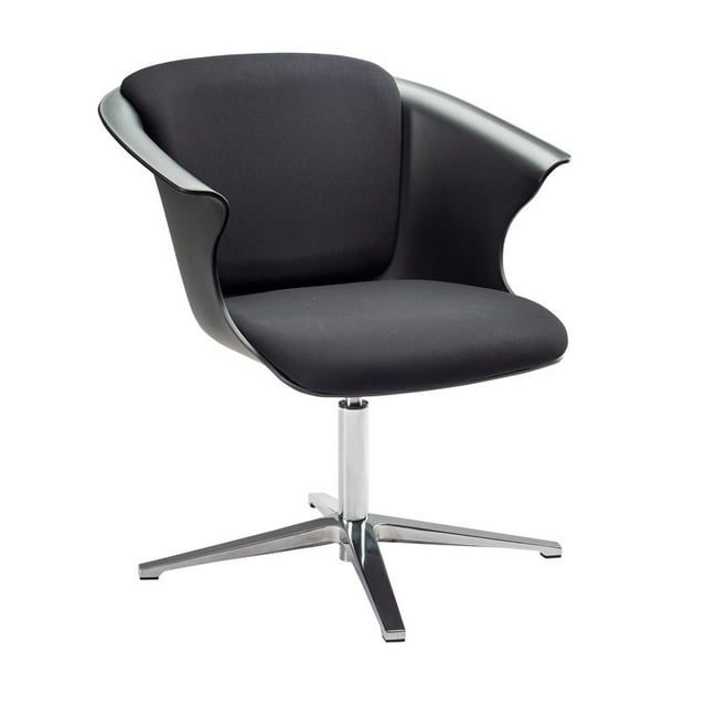 Safco Produits Confortable Chaise Sociale BU4BB 4 Prong Base Rembourré Siège Noir