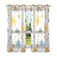 thumbnail image 6 of Yayeee Window Curtains Light Filtering 63"x52" Grommet Panel Pair Home Living Room Decor, Rainbows Pattern, 6 of 7