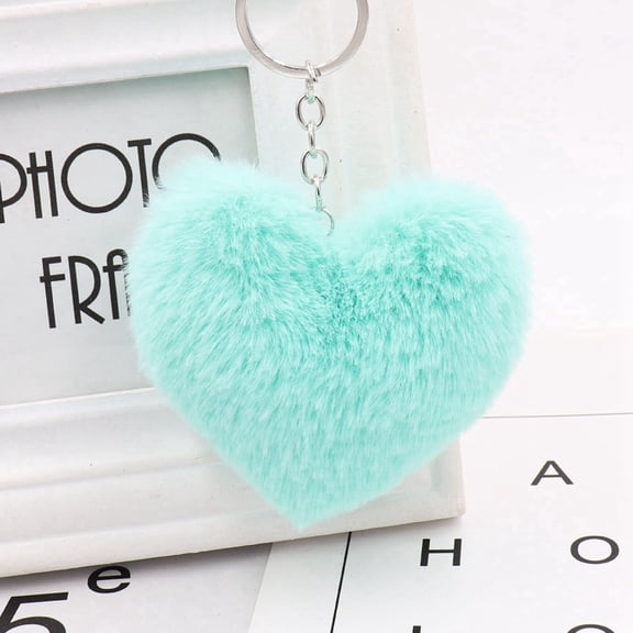 Cute Heart Plush Keychain for Women Girls - 3.14" Soft Bag Charm Purse Accessory, Valentine's Day Gift Novelty Keyring for Her Handbags & Backpacks