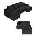thumbnail image 1 of VEVOR Canapé Sectionnel Modulaire en U Style Nuage avec Chaise Longue et Coussin Noir, 1 of 9
