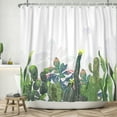 thumbnail image 3 of SUNOLIFE Cactus Shower Curtain Tropical Succulents Plants Waterproof Fabric Bathroom Curtain 72x78 in, 3 of 3
