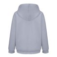 thumbnail image 4 of Women's Solid Color Pullover Hoodie with Drawstring and Side Pockets, French Terry Casual Streetwear Sweatshirt for Lounge Comfort, Daily Wear and Outdoor Activities Grey XXL, 4 of 8