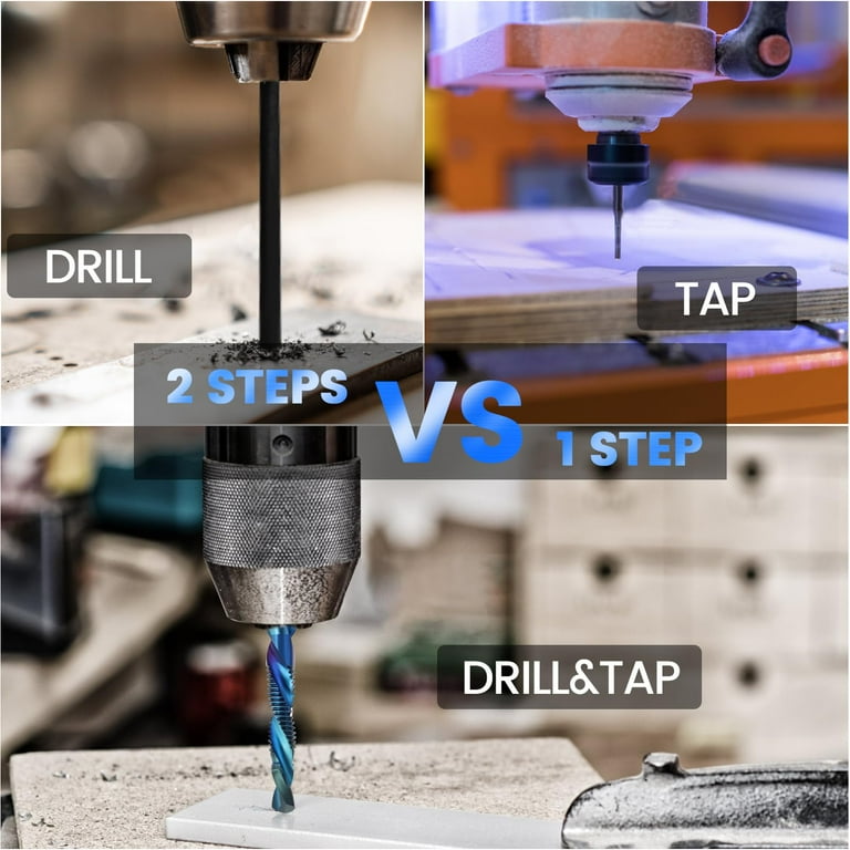M3 M10 Metric Combination Drill and Tap Bit Set,3-in-1 Screw