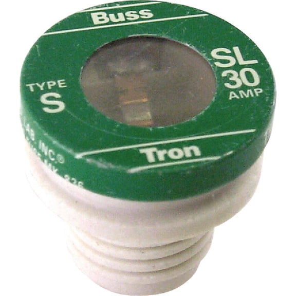 Bussmann BP/SL-30 30 Amp Time Delay Loaded Link Rejection Base Plug Fuse, 125V UL Listed Carded, 3-Pack by Bussmann