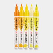 Ecoline Liquid Watercolour Brush Pen, 5-Color Yellow Set