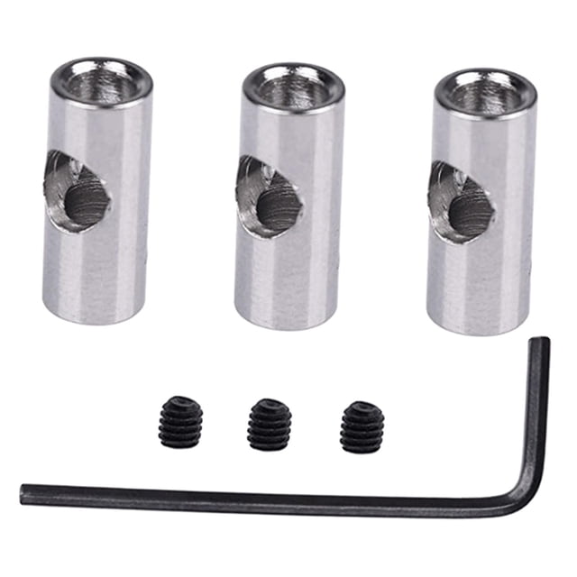 Paquete de 3 acopladores de soporte de guía de acoplamiento rígido de 3,17 mm, conector de motor de accesorios de cojinete de Hugo Acoplador de eje flexible