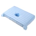 thumbnail image 3 of Runquan Serviette de Table de Massage en Coton avec Trou pour le Visage pour SPA Lit Table Bleu Clair, 3 of 8