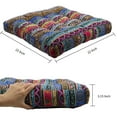 thumbnail image 5 of Square Bohemian Floor Cushion,Cotton Linen Thick Meditation Pillow,22x22 Inch,Stripe Blue, 5 of 7