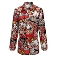 thumbnail image 4 of Abstract Graffiti Loose Blouse Skull Print Casual Oversized Blouses Women Long Sleeve Office Work Shirts Autumn Printed Tops, 4 of 7