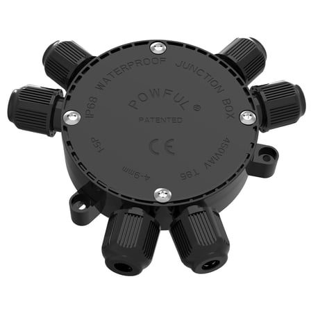 Kekeou Junction Box Cable Connector,  IP68 Waterproof Electrical Connector Box 2-6 Way 22-10 AWG, 32A for Ø4-9mm Cable
