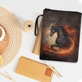 thumbnail image 4 of HELLHERO Starry Fire Horse Book Cover Sleeve Pouch Book Covers for Zipper Reusable Polyester with Waterproof and Handle, 4 of 8