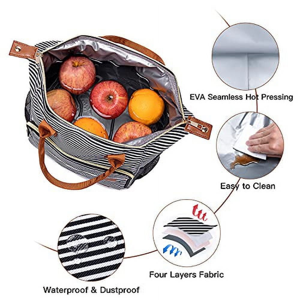 Yirtree Insulated Lunch Bag for Men and Women, Adult Black Lunch Box for  Work, Office, Cooler Tote Large Lunch Bag with Adjustable Shoulder Strap 