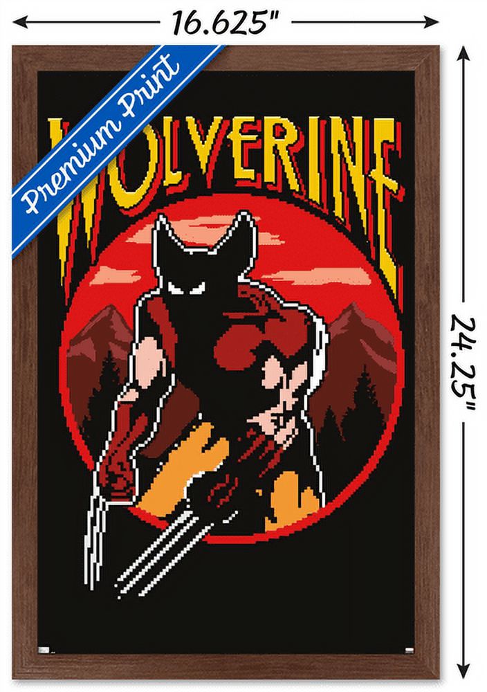 Marvel Comics - Wolverine - Retro Gaming Wall Poster, 14.725" x 22.375", Framed
