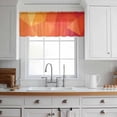 thumbnail image 3 of Red Orange Valance Curtains for Kitchen/Living Room/Bathroom/Bedroom Window, Rod Pocket Small Topper Half Short Window Curtains Voile Sheer Scarf, Modern Abstract Ombre Geometric Aesthetic 42"x12", 3 of 8
