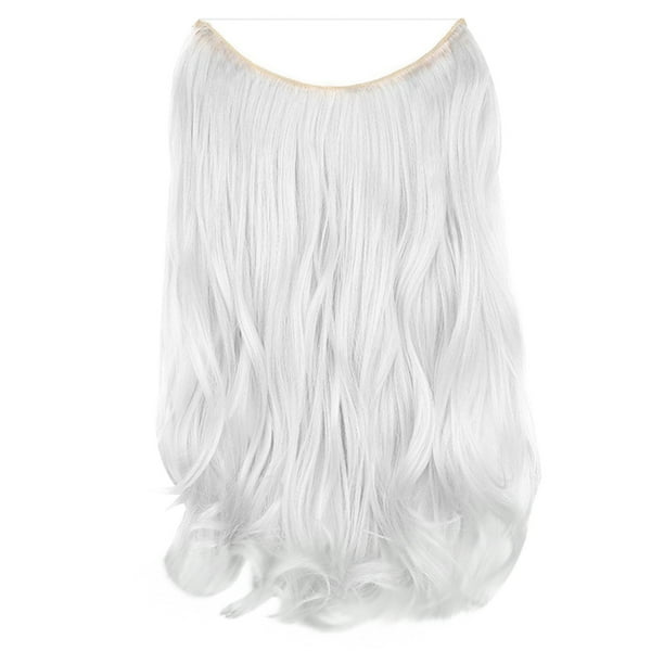 Peluca de moda para mujer, cabello largo y rizado, grande, natural, de una sola pieza con extensión de línea de pescado y tocado.