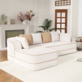 thumbnail image 3 of AOOWOW 106" Cloud Sectional Couch with L-Shape Chaise, Fluffy Comfy Couch 32D Boneless Sofa, Deep Seat Sofas & Couches for Living Room, No Assembly Required (White, Left Facing Chaise), 3 of 12