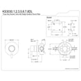thumbnail image 5 of Kingston Brass KS3032DL Concord Single-Handle Three-Way Diverter Valve with Round Trim Kit, Polished Brass, 5 of 9