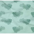 thumbnail image 4 of oneOone Organic Cotton Poplin Twill Fabric Fish Block Print Fabric BTY 42 Inch Wide, 4 of 4