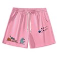 thumbnail image 3 of Shorts Men Men's Casual Shorts Dinosaur Print Summer Comfortable Loose Fit Unisex Inch for Daily Wear Sports Outdoor Activities Pink XXL, 3 of 5