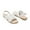 WHITE, variant on DAEAM PAIRS Girls Leather Gladiator Braided Flat Open Toe Sandal Boys Girls Toddler Little Kid Big Kid GOLD Size 5