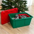 thumbnail image 5 of GreenMade 27 Gallon ProGrade Storage Tote, Red Lid & Green Base, Heavy-Duty Holiday Storage Bin, 5 of 8