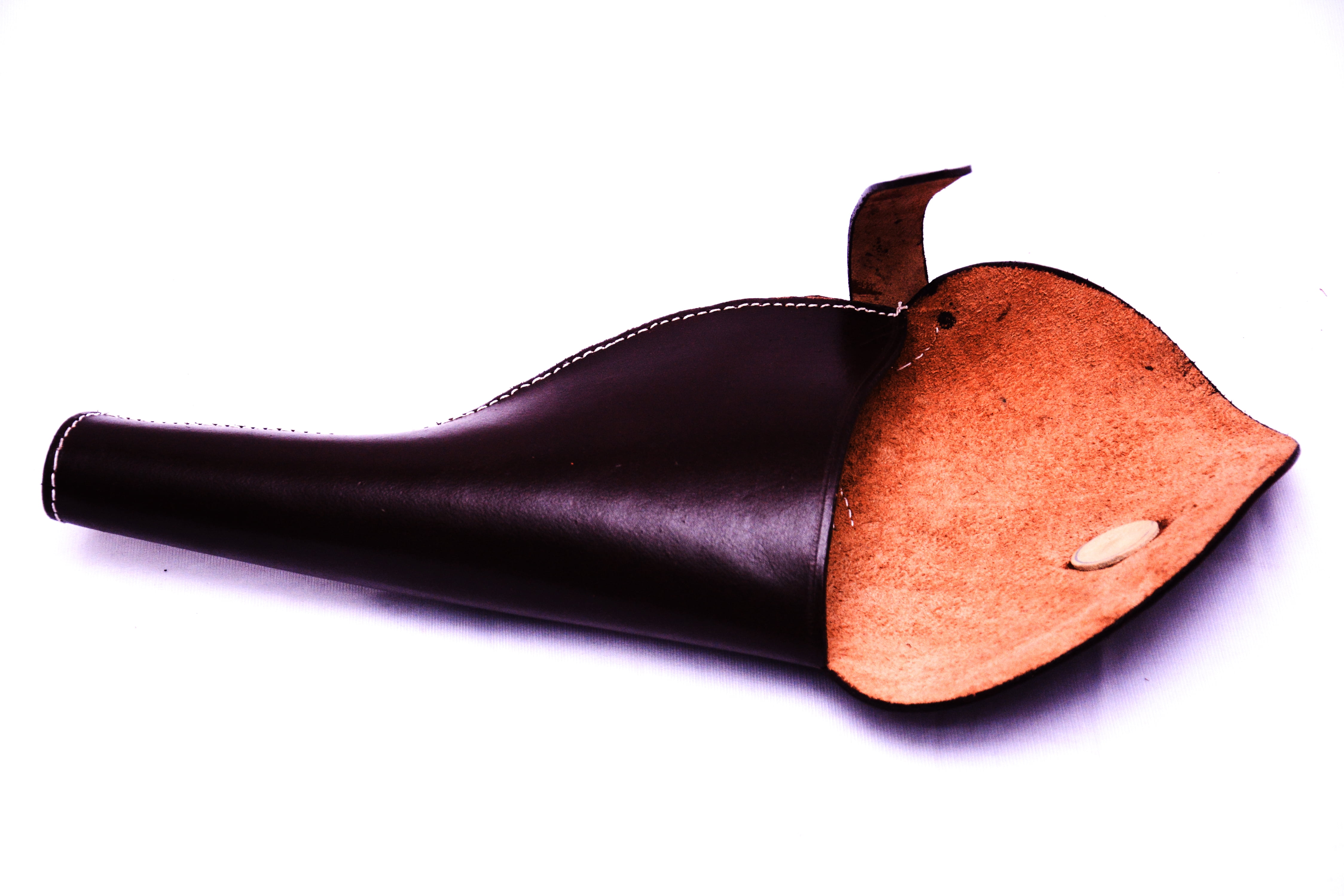 British .455 Webley Leather Holster (Right Hand)- Dark Brown