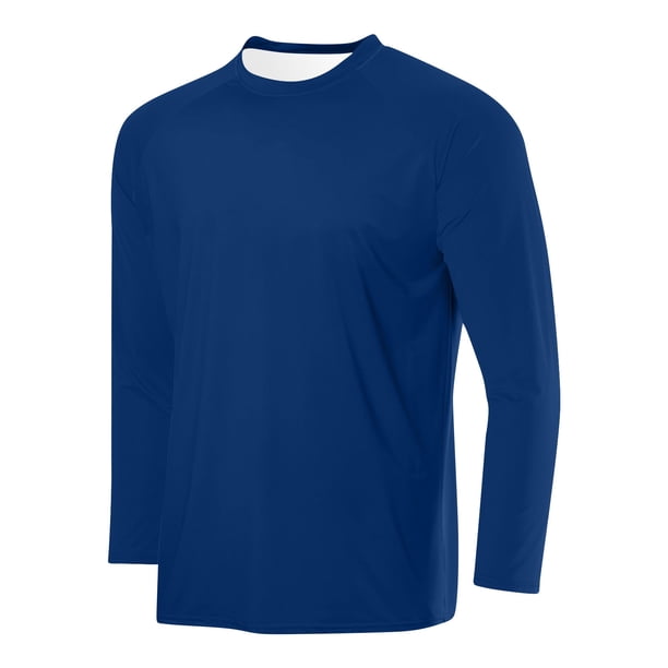 pstuiky mangas largas para hombre, Camisa deportiva transpirable de manga larga raglán con cuello redondo para hombre, de color sólido Tops de hombre xxxl