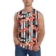 thumbnail image 2 of Lsque Cool Flamingo Print Men's Cotton Blend Sleeveless Muscle Shirts (S-3XL)- Moisture Wicking, Odor Protection, UPF 30+,Small, 2 of 8