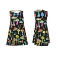 thumbnail image 7 of Fotbe Bright Mushrooms Pattern Women’s Summer Tank Midi Dress – Sleeveless A-Line Dress, Floral T-Shirt Dress, Casual Flowing Beach Sundress, 7 of 7