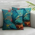 thumbnail image 3 of TIAOTIAOHOU Butterfly Decorative Throw Pillow Cover Case Watercolor Butterflies Lotus Flower Bold Splash Cases Square Standard Cushion Covers for Couch Sofa Bed, 3 of 5