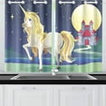 thumbnail image 2 of Mkhert Unicorn Castle Blackout Window Curtain Kitchen Curtain 26X39 Inch, 2 Panels, 2 of 3